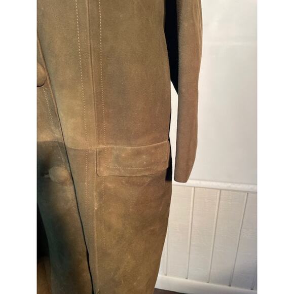 Vintage Lelcoite Espanol Green Suede Leather Women's Coat Size Large - Picture 3 of 7